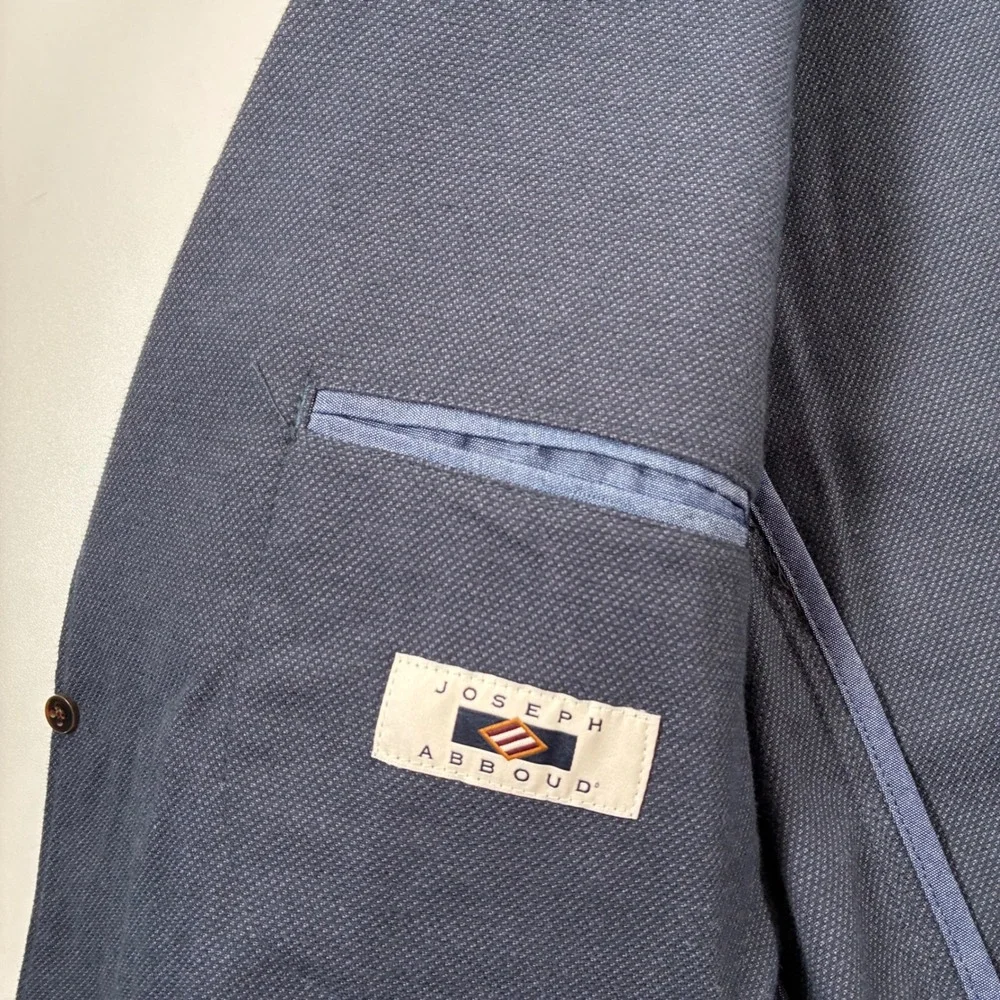 Joseph Abboud Unstructured Blazer Medium 42 Blue Textured Elbow Patch Sport Coat